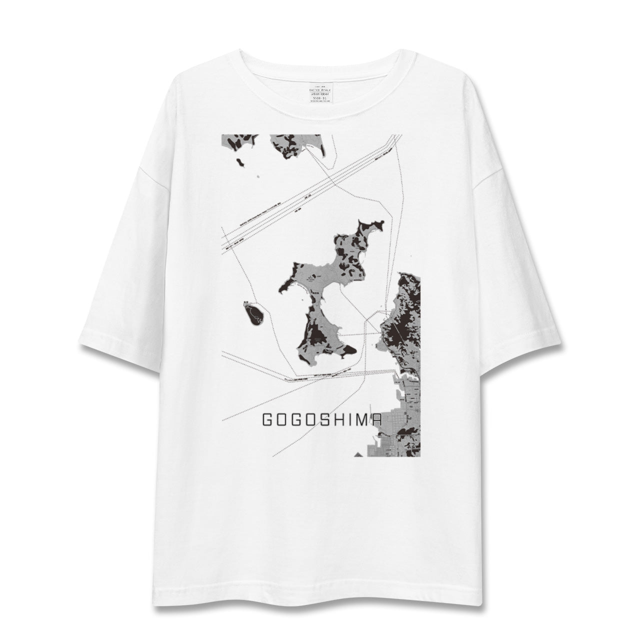 【興居島(愛媛県)】地図柄ビッグシルエットTシャツ