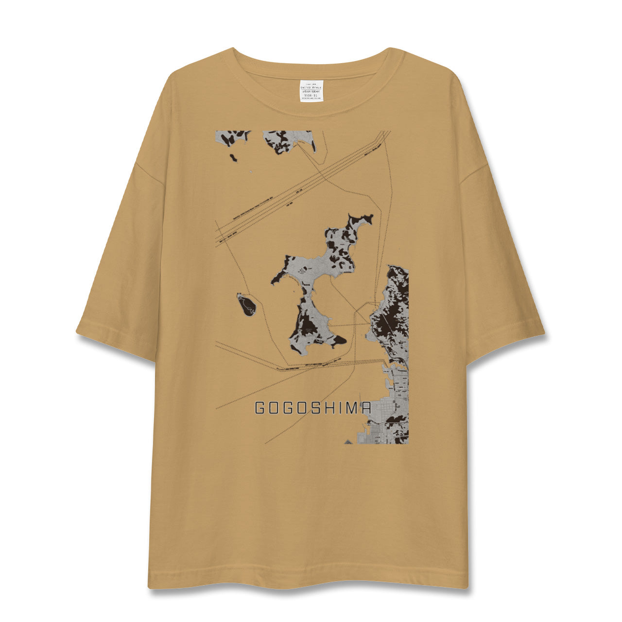 【興居島(愛媛県)】地図柄ビッグシルエットTシャツ