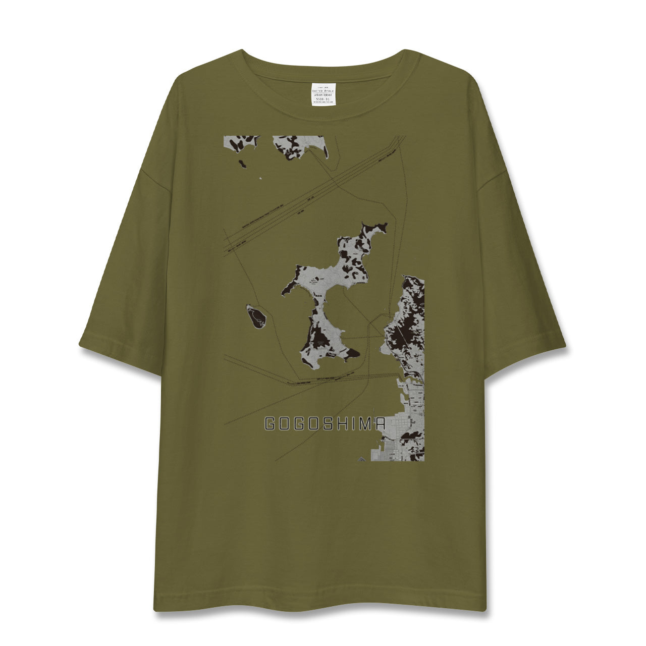 【興居島(愛媛県)】地図柄ビッグシルエットTシャツ