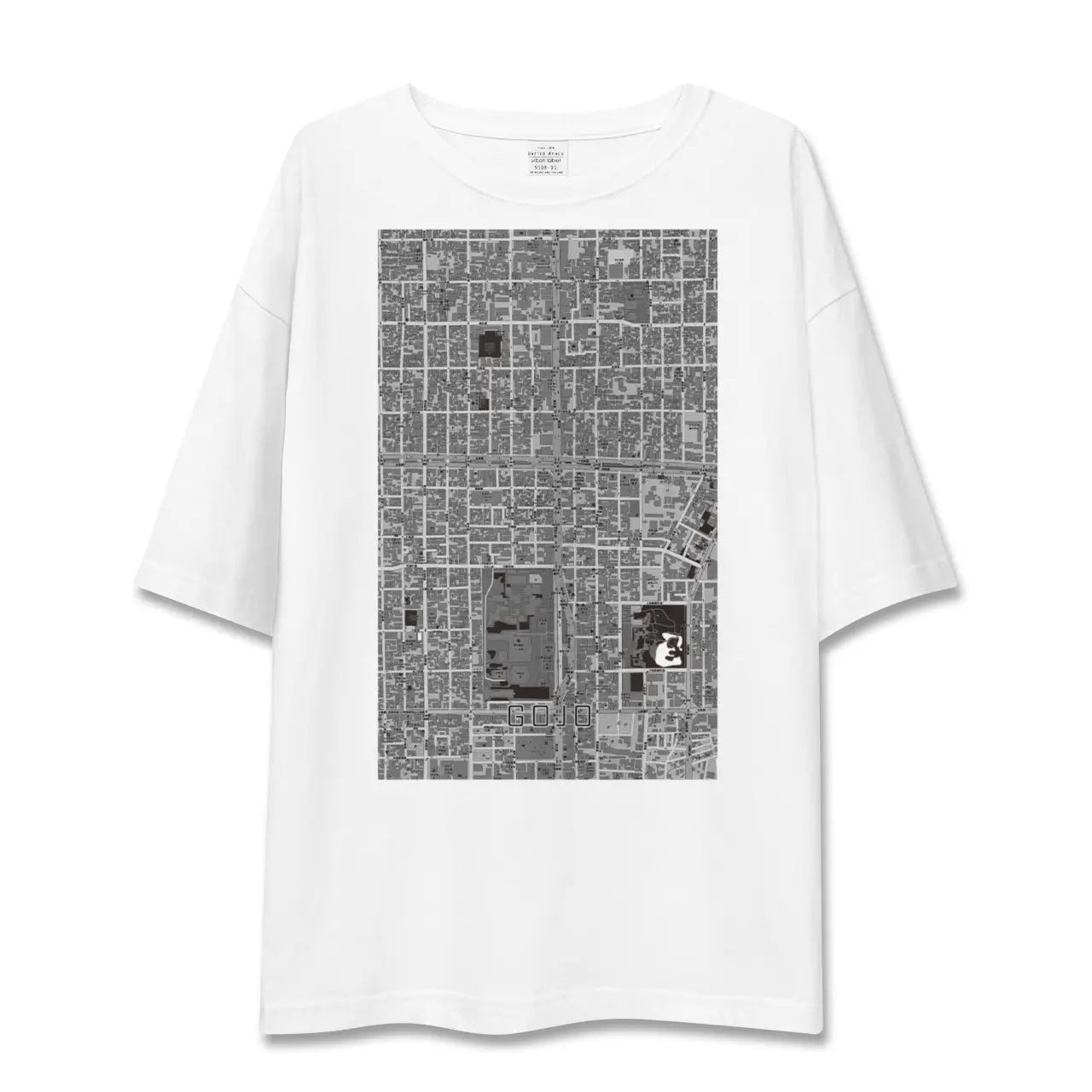 【五条(京都府)】地図柄ビッグシルエットTシャツ