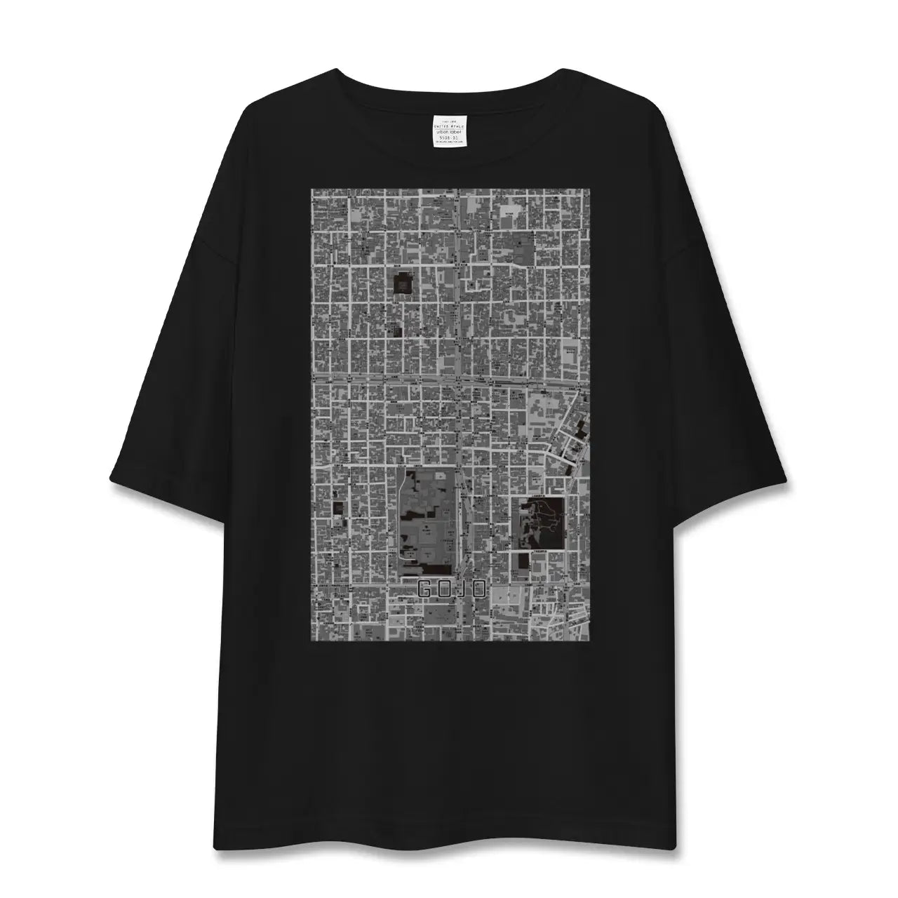 【五条(京都府)】地図柄ビッグシルエットTシャツ