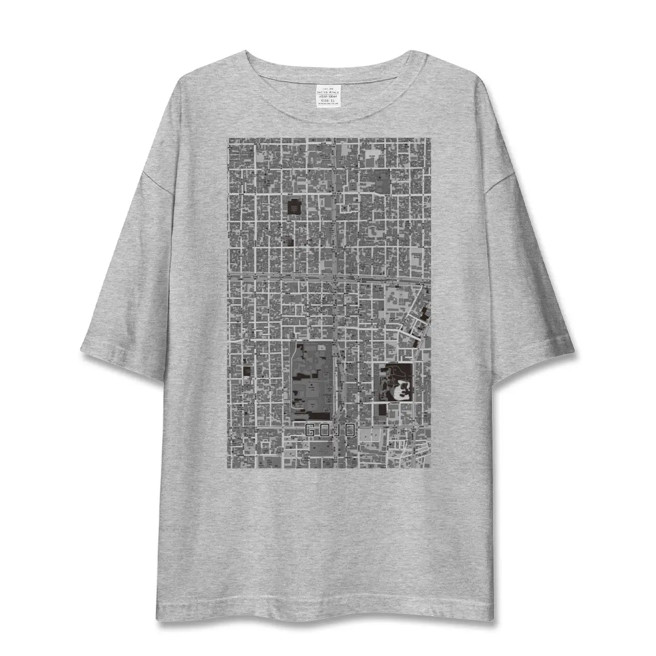 【五条(京都府)】地図柄ビッグシルエットTシャツ
