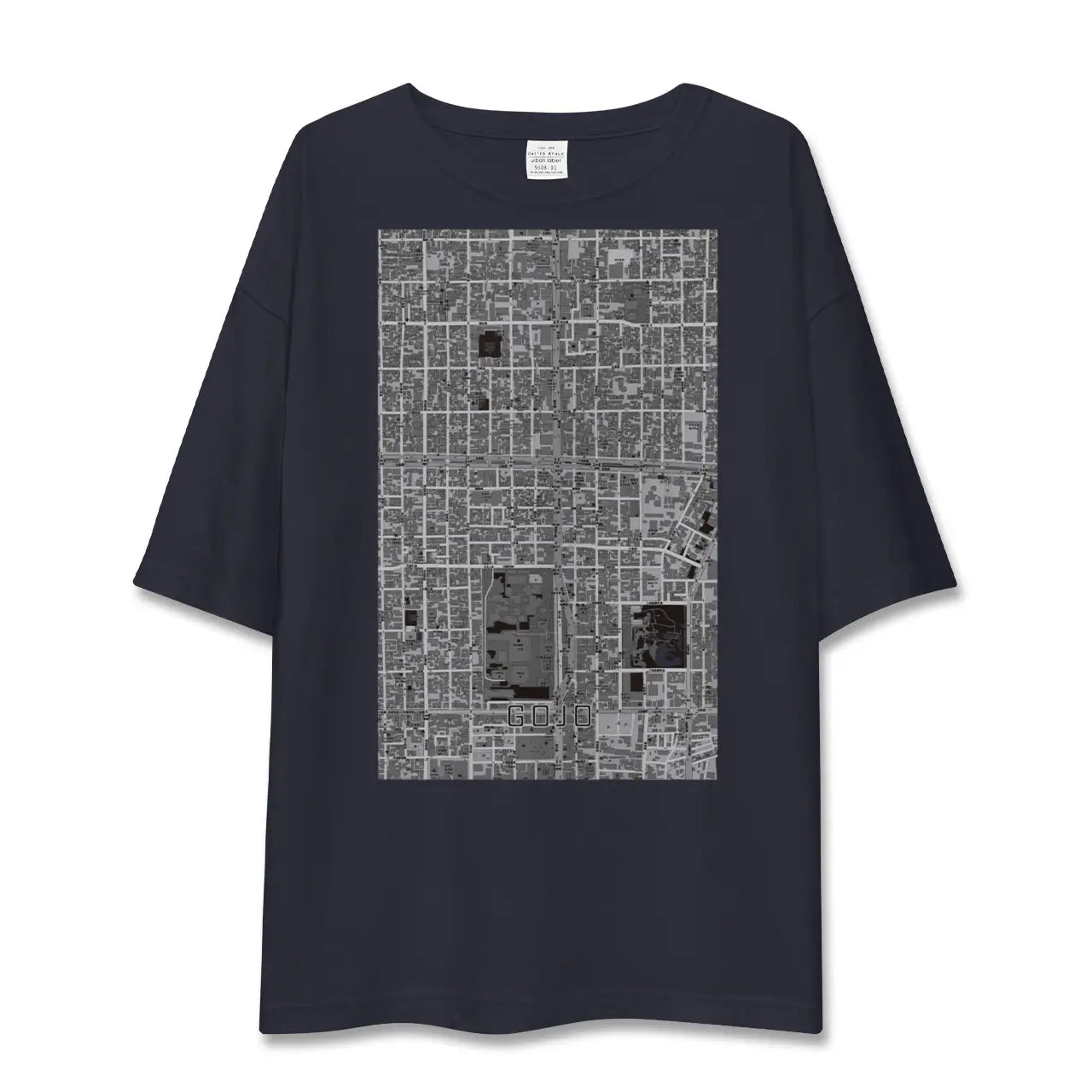 【五条(京都府)】地図柄ビッグシルエットTシャツ