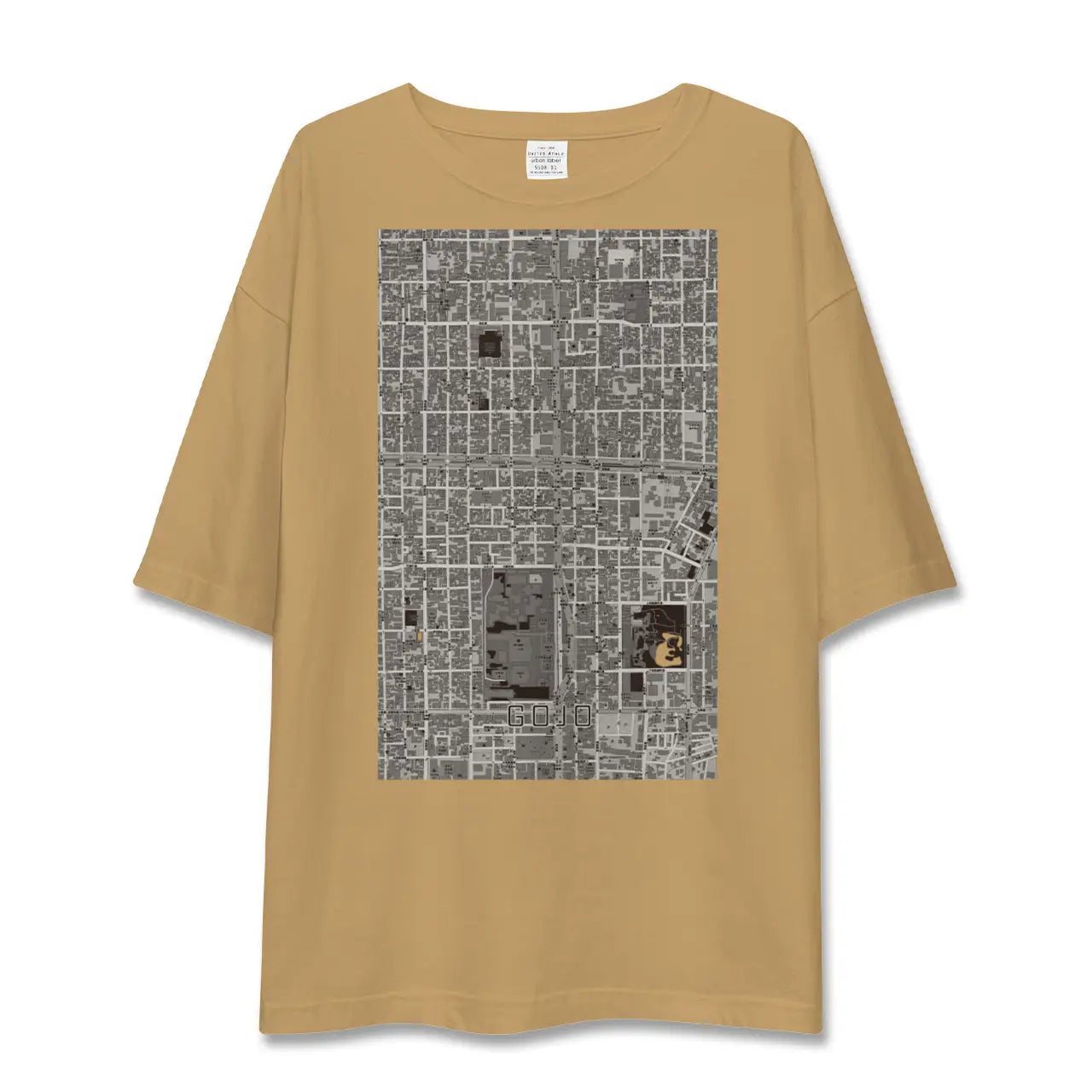 【五条(京都府)】地図柄ビッグシルエットTシャツ