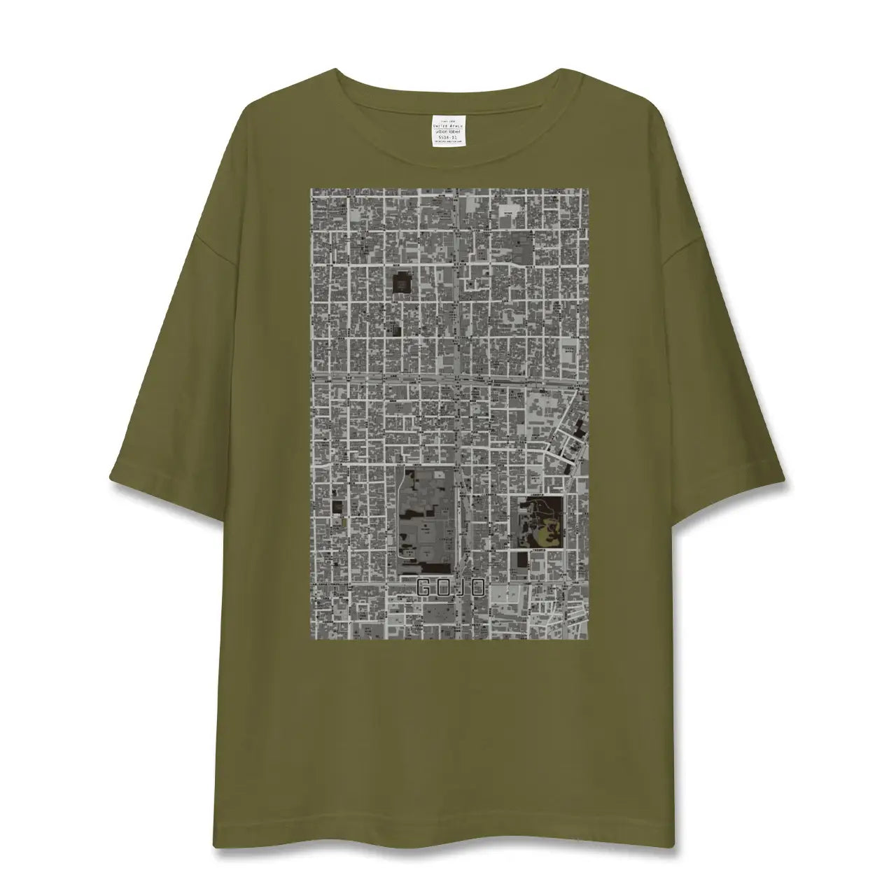 【五条(京都府)】地図柄ビッグシルエットTシャツ