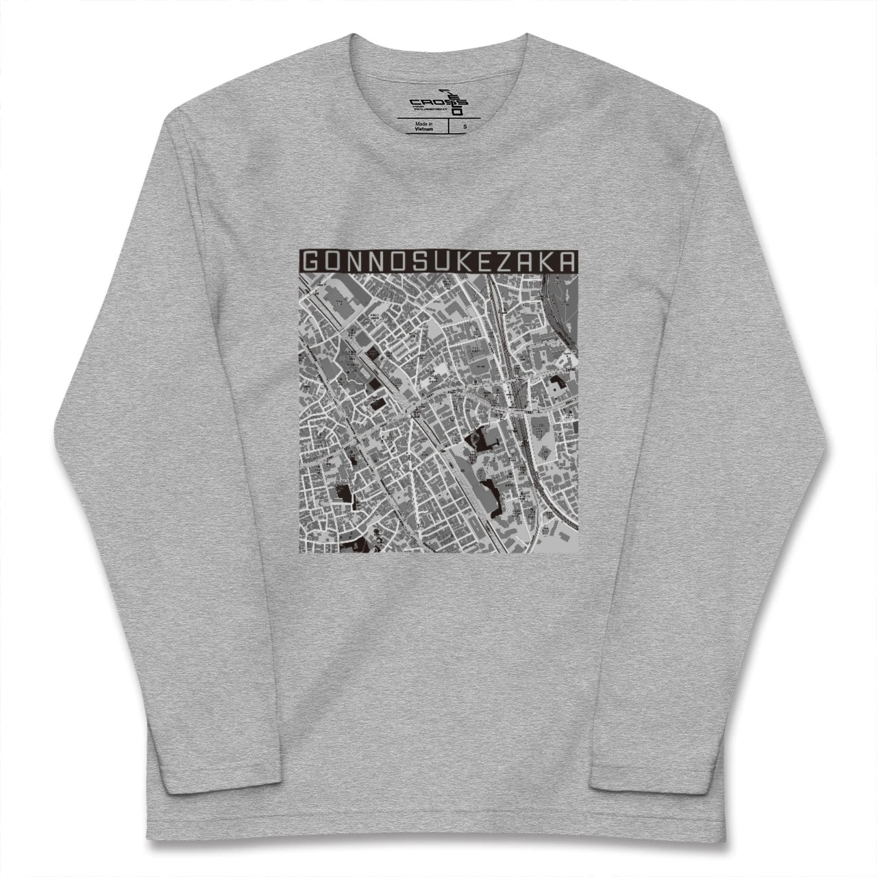 【権之助坂(東京都)】地図柄ロングスリーブTシャツ