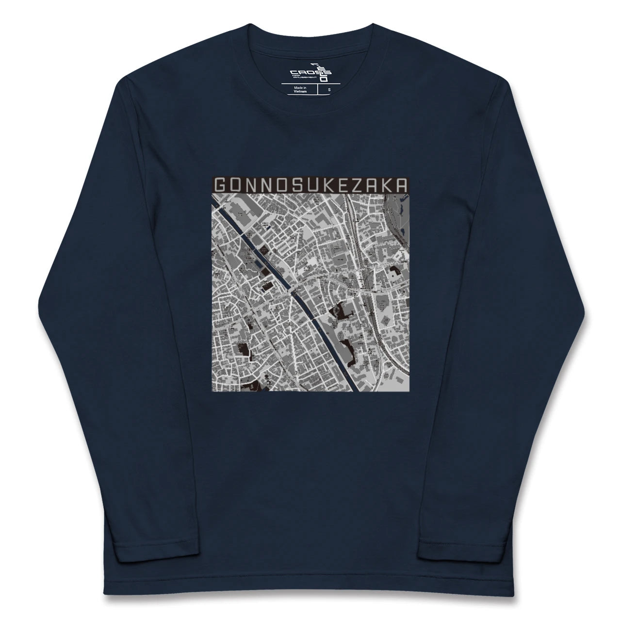 【権之助坂(東京都)】地図柄ロングスリーブTシャツ