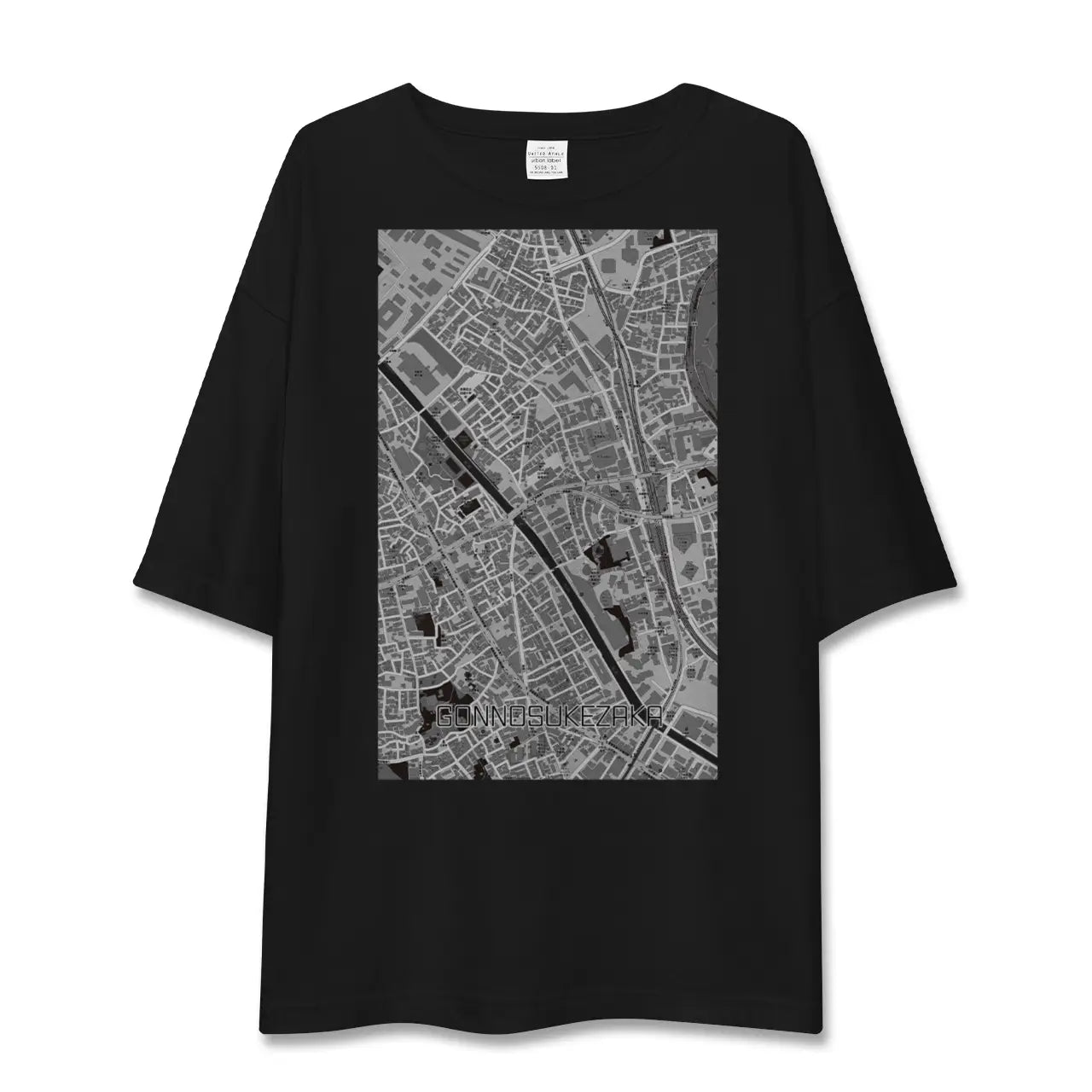 【権之助坂(東京都)】地図柄ビッグシルエットTシャツ
