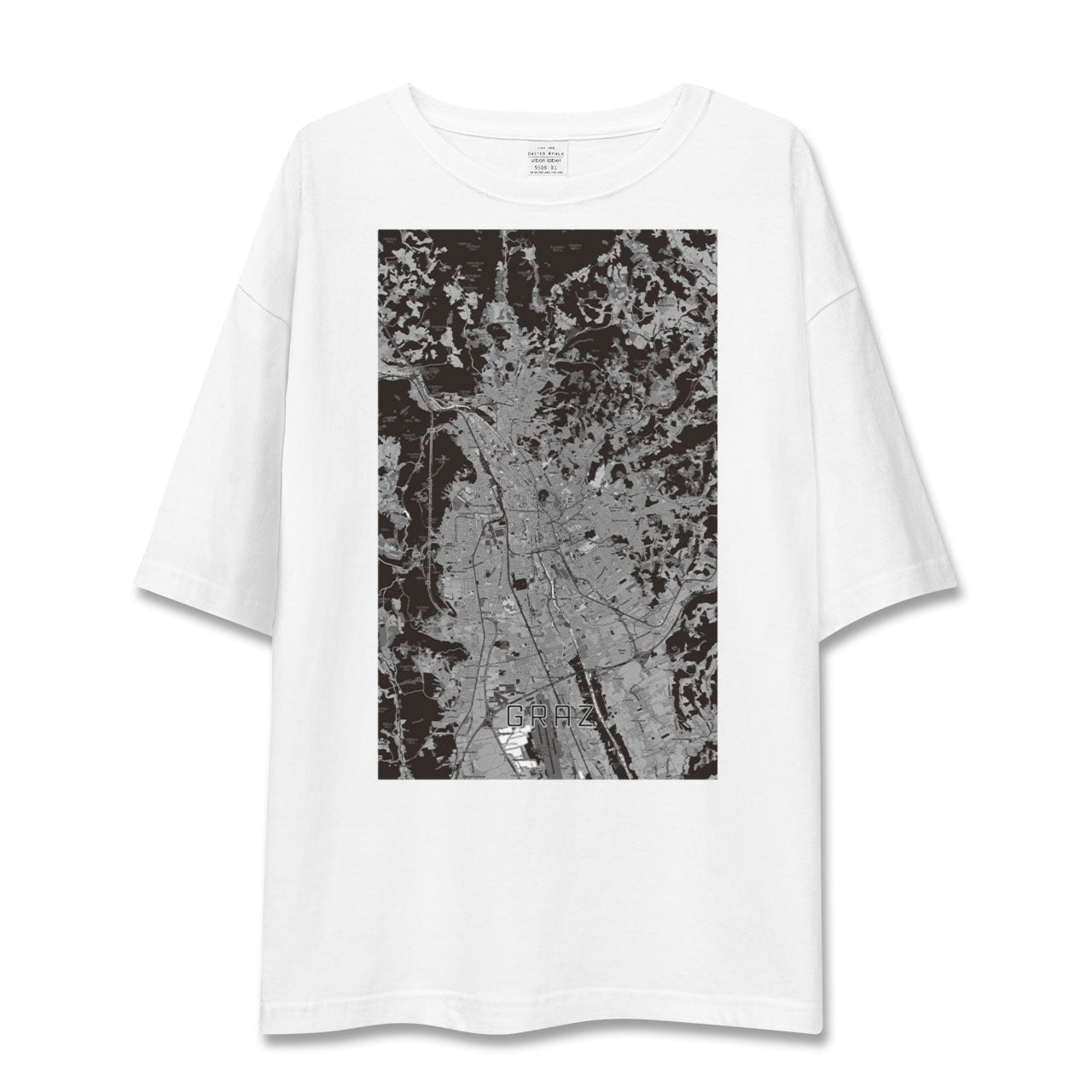 【グラーツ(オーストリア)】地図柄ビッグシルエットTシャツ