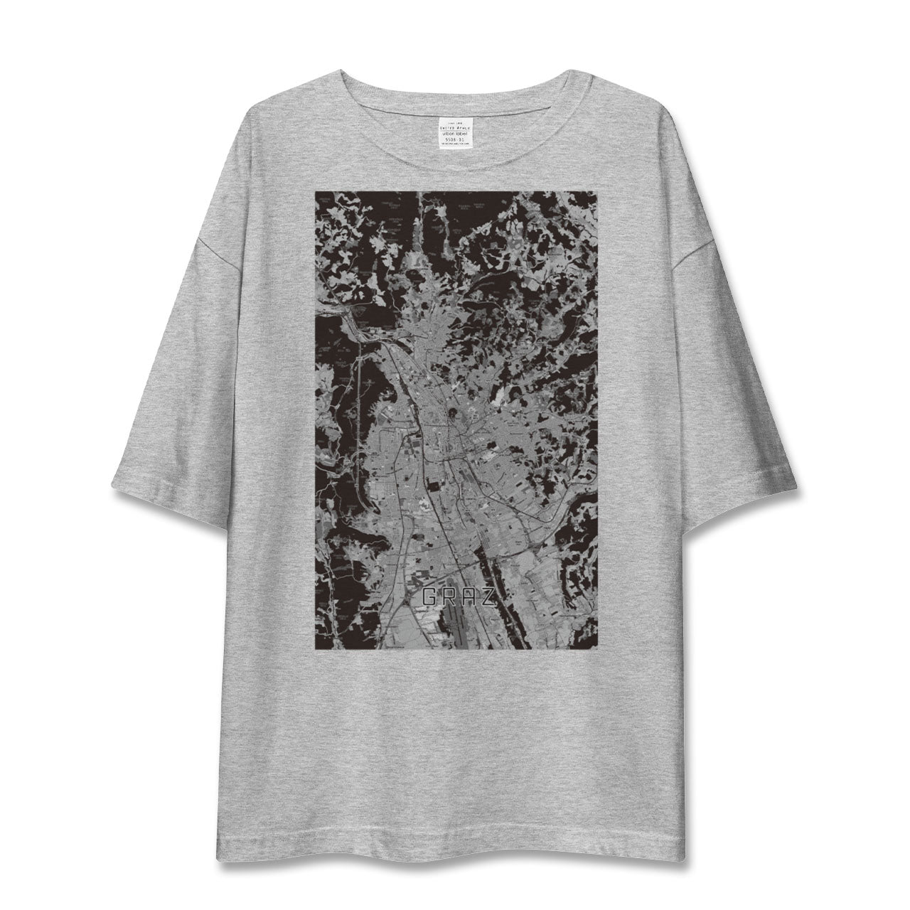 【グラーツ(オーストリア)】地図柄ビッグシルエットTシャツ