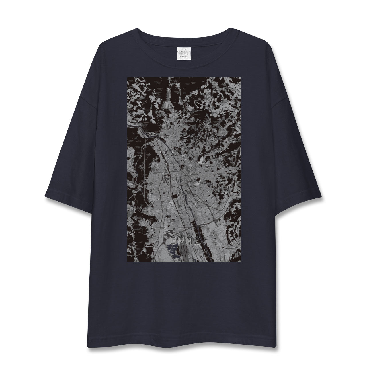 【グラーツ(オーストリア)】地図柄ビッグシルエットTシャツ