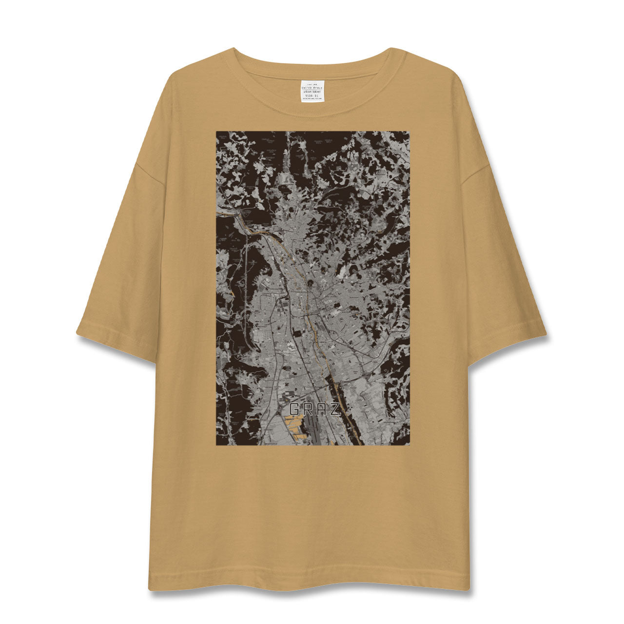 【グラーツ(オーストリア)】地図柄ビッグシルエットTシャツ