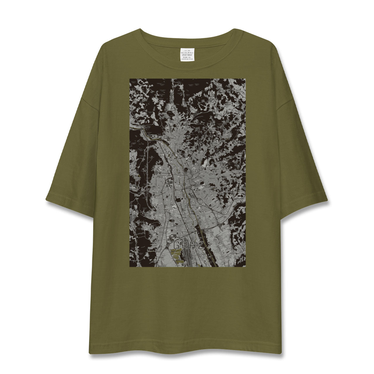 【グラーツ(オーストリア)】地図柄ビッグシルエットTシャツ