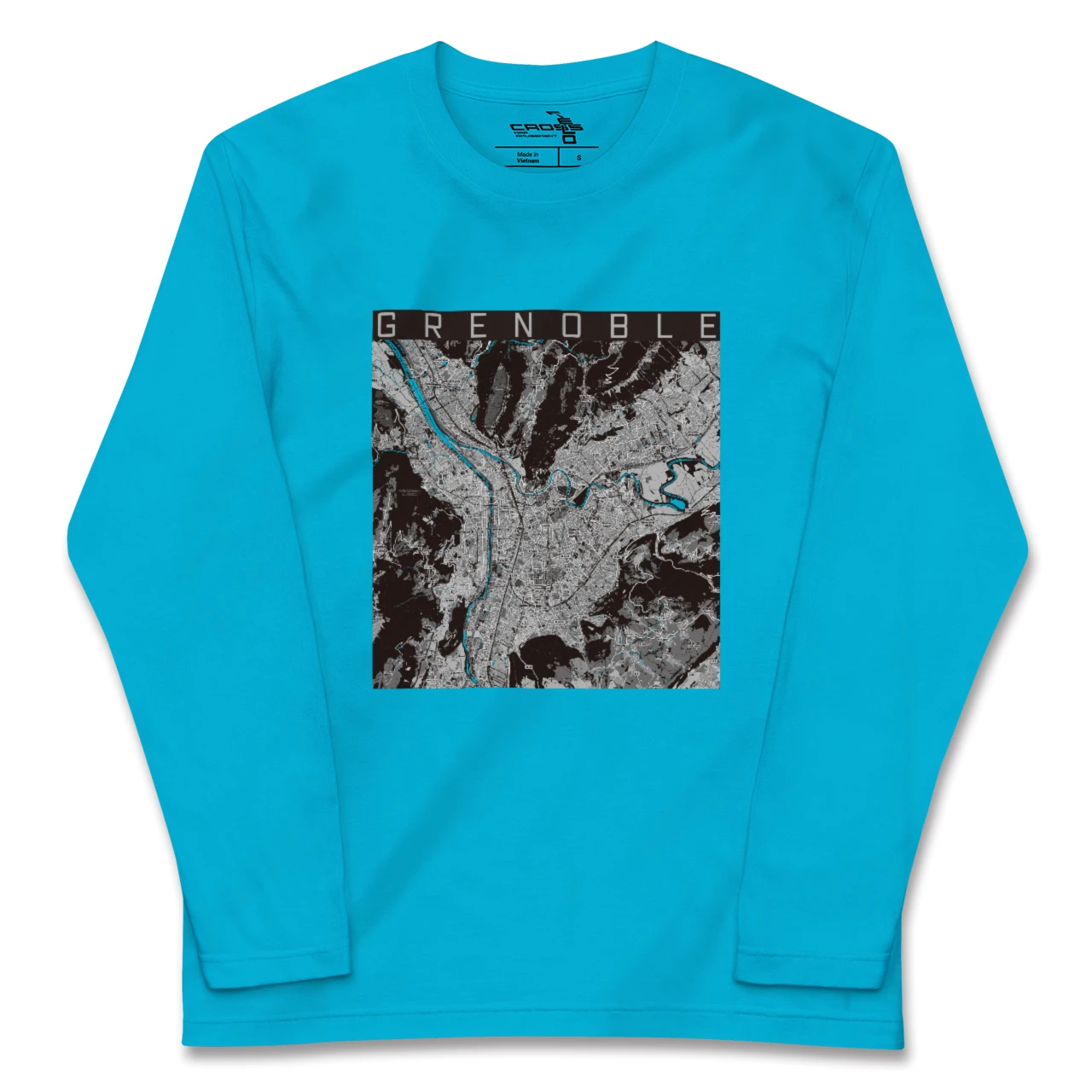 【グルノーブル(フランス)】地図柄ロングスリーブTシャツ