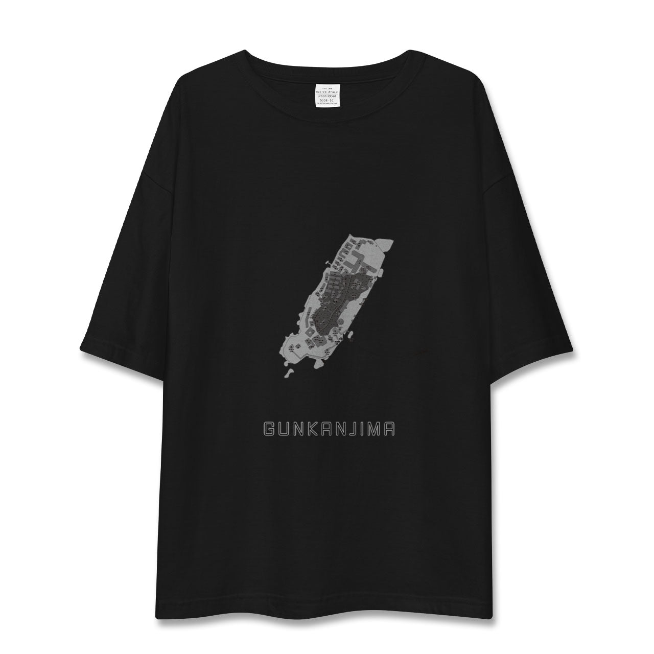 【軍艦島(長崎県)】地図柄ビッグシルエットTシャツ