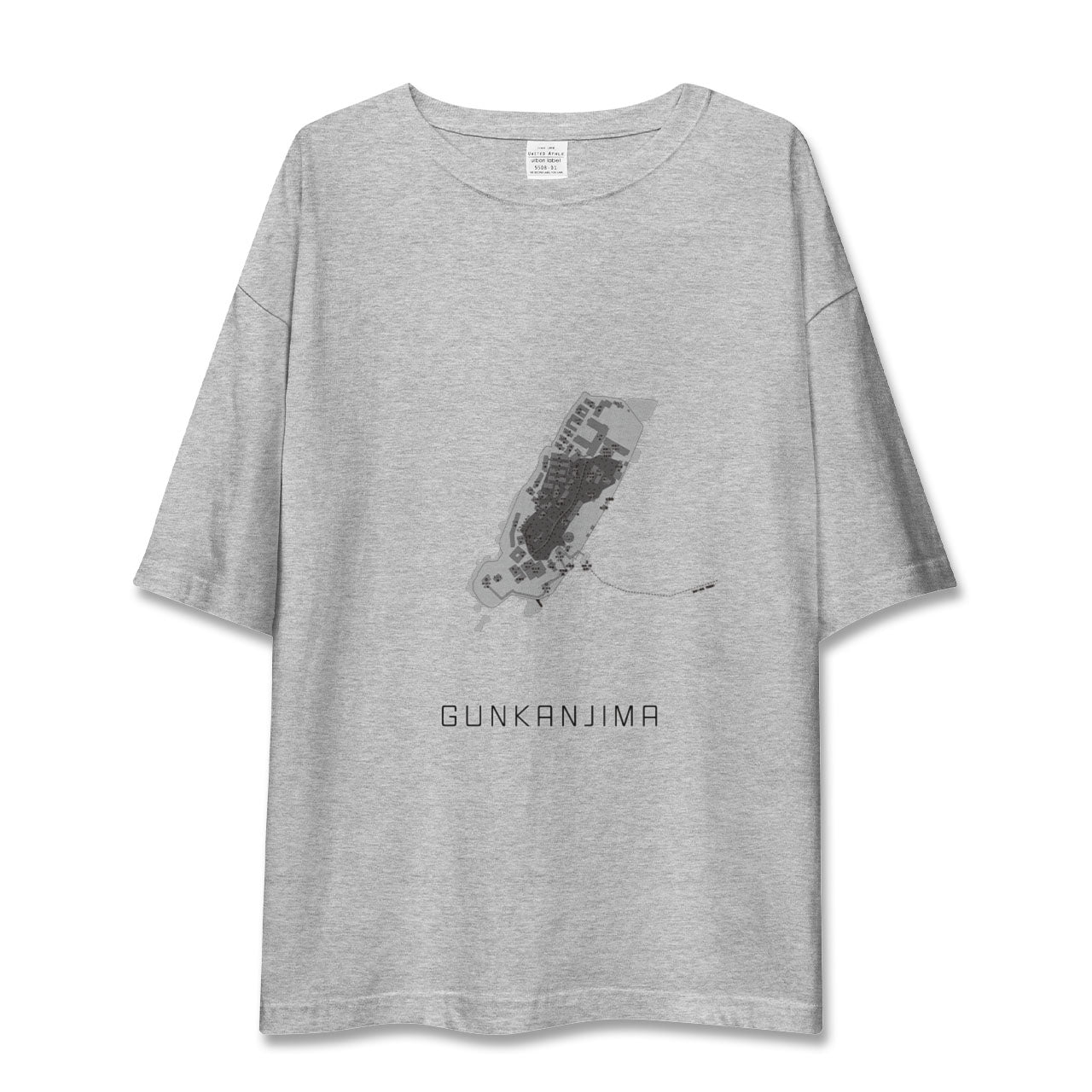 【軍艦島(長崎県)】地図柄ビッグシルエットTシャツ