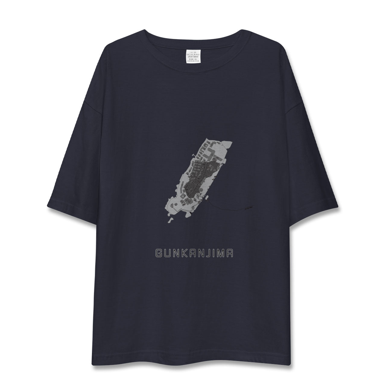 【軍艦島(長崎県)】地図柄ビッグシルエットTシャツ