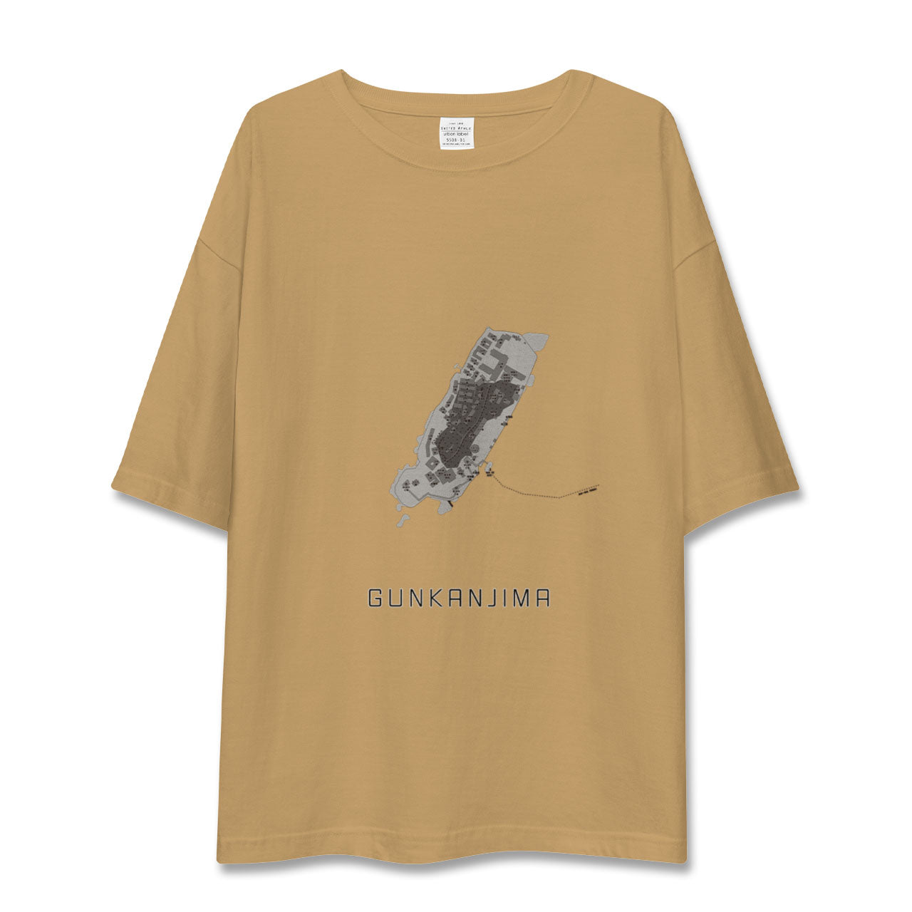 【軍艦島(長崎県)】地図柄ビッグシルエットTシャツ