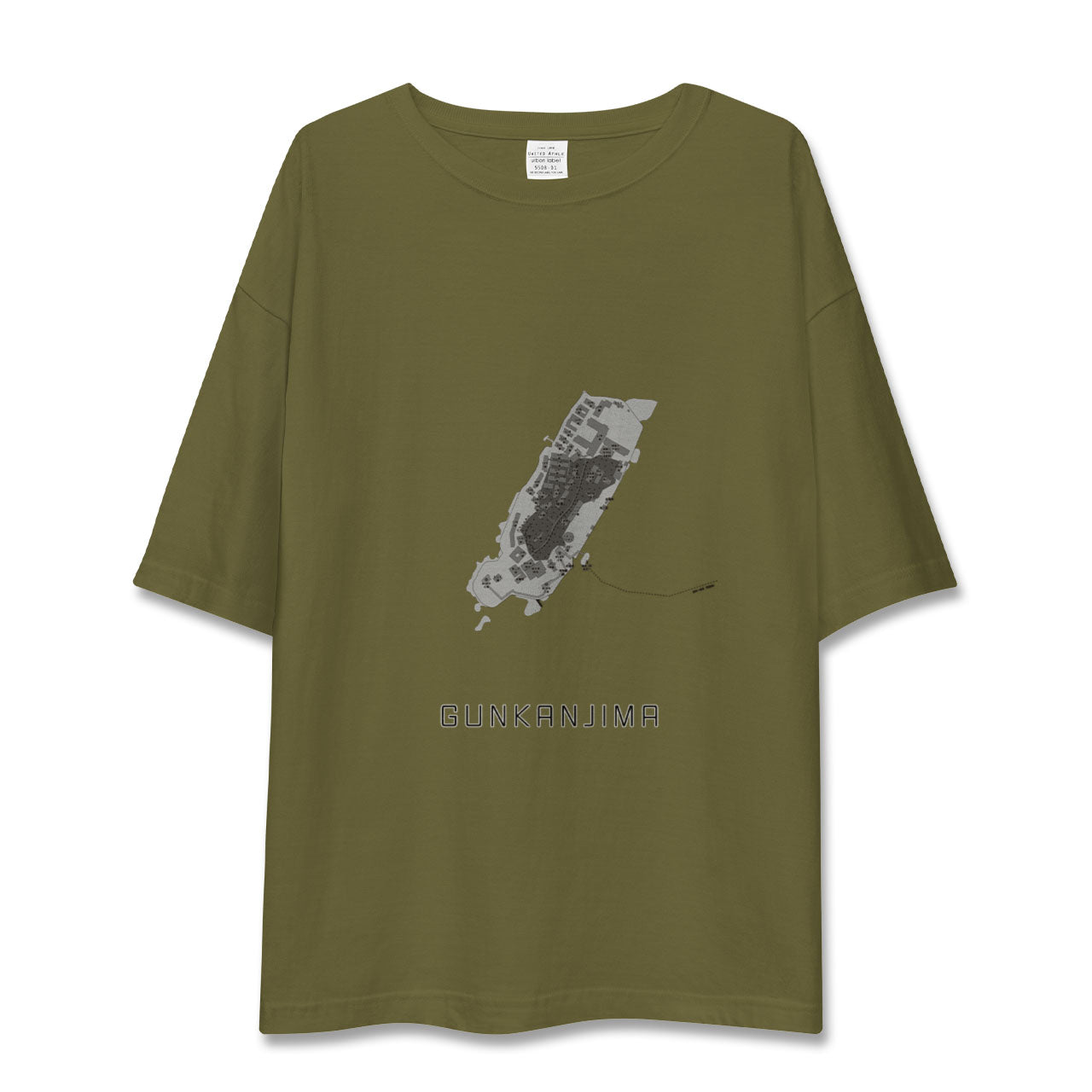 【軍艦島(長崎県)】地図柄ビッグシルエットTシャツ