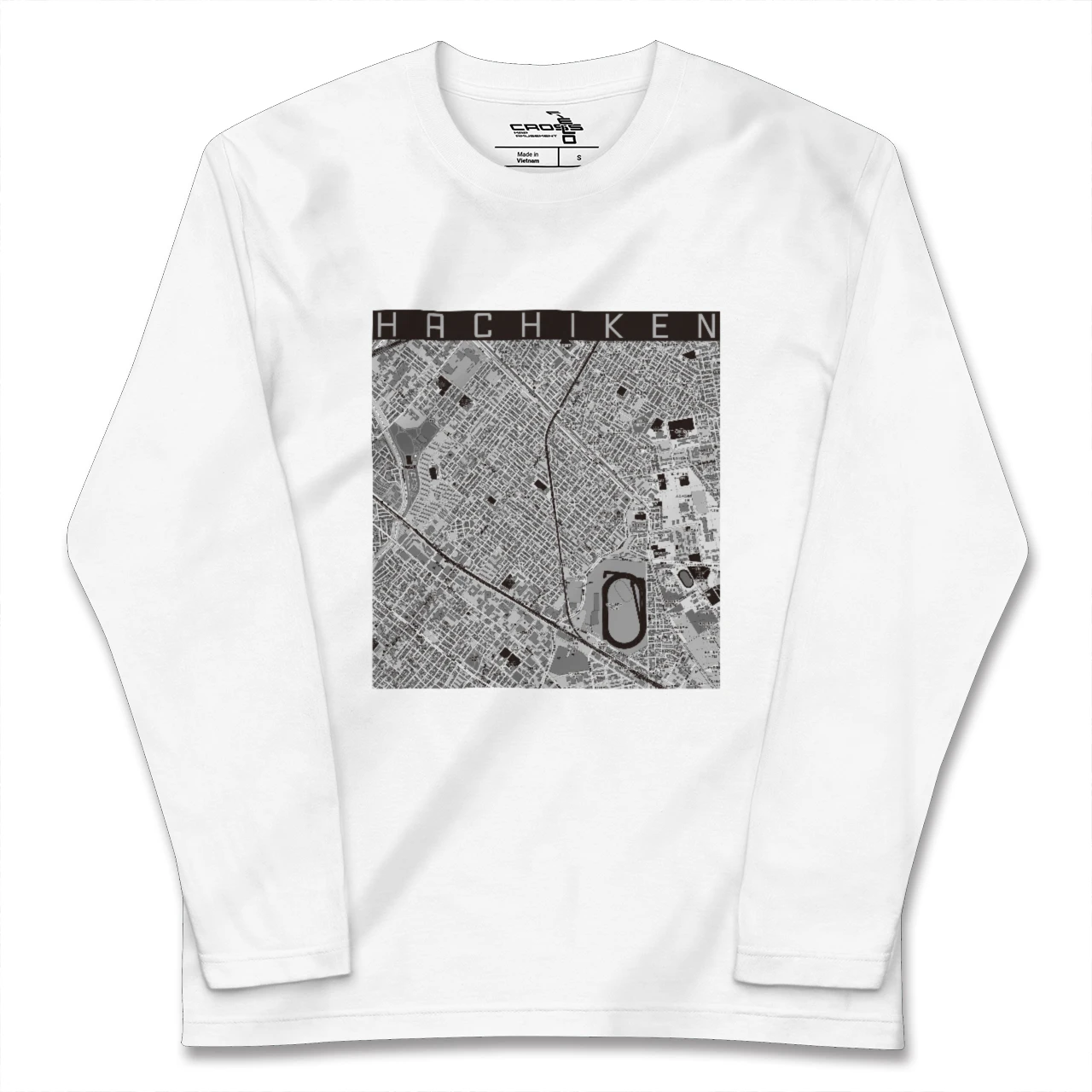 【八軒(北海道)】地図柄ロングスリーブTシャツ