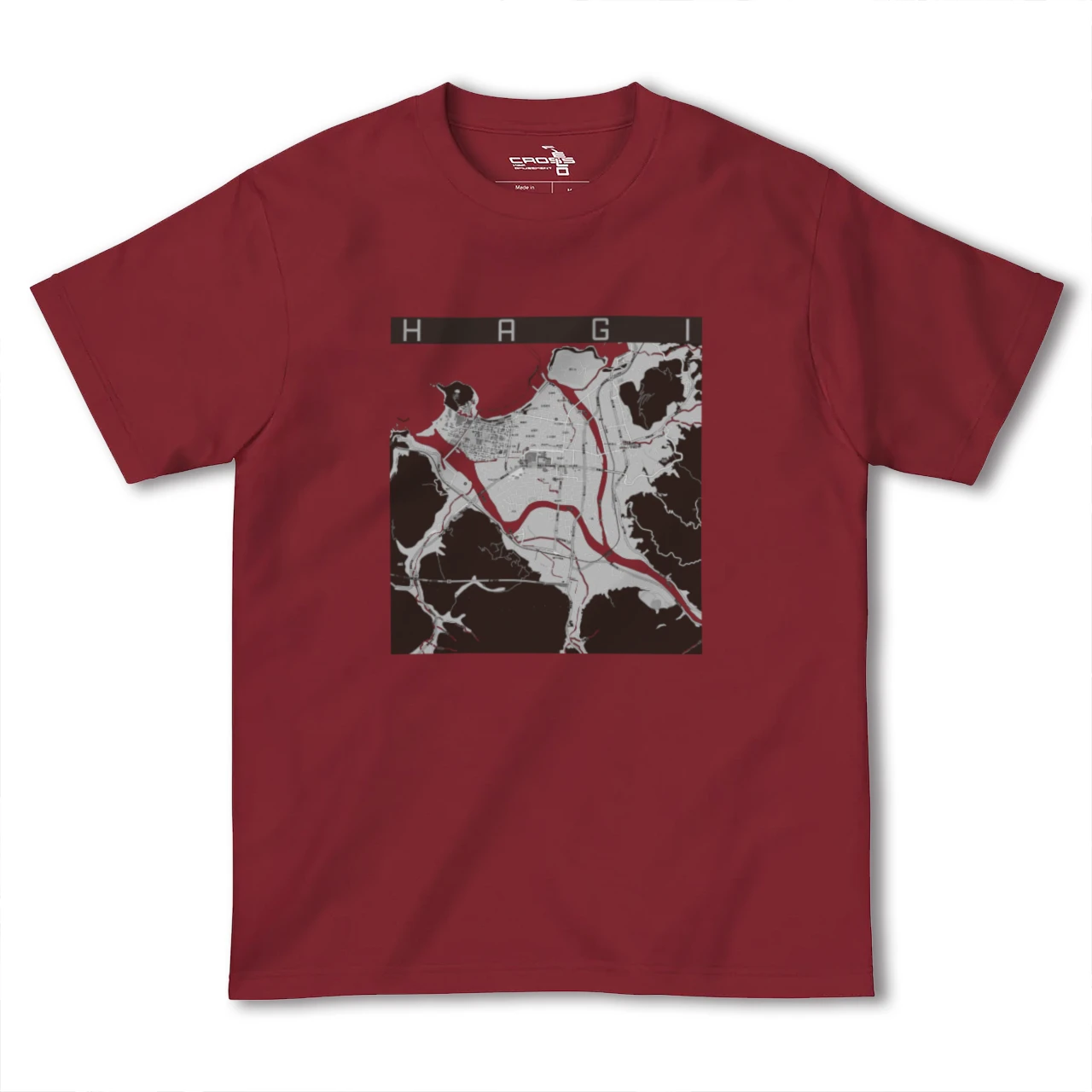 【萩2(山口県)】地図柄ヘビーウェイトTシャツ