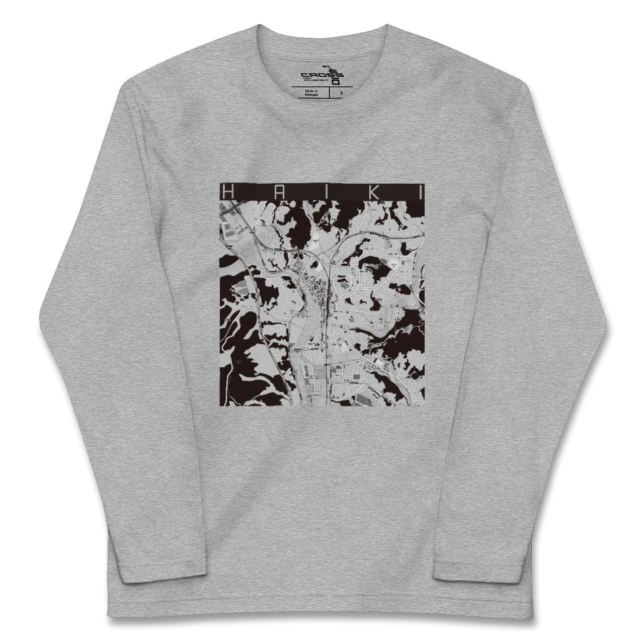 【早岐(長崎県)】地図柄ロングスリーブTシャツ