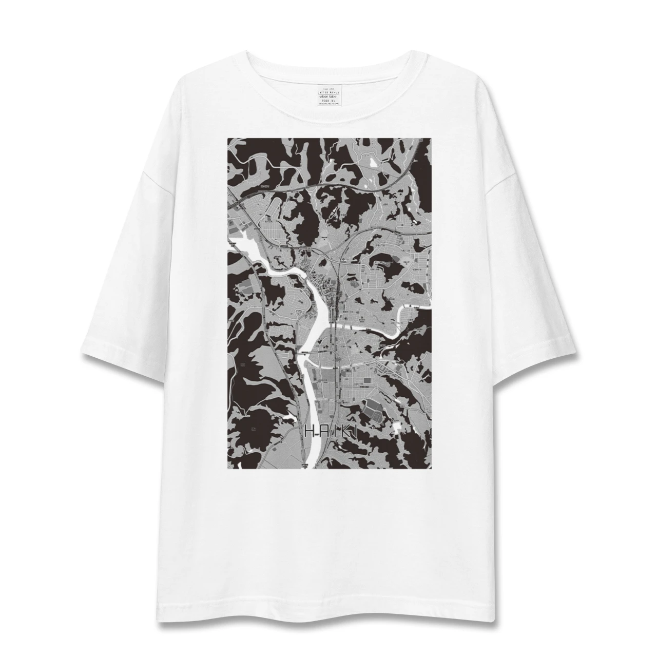 【早岐(長崎県)】地図柄ビッグシルエットTシャツ