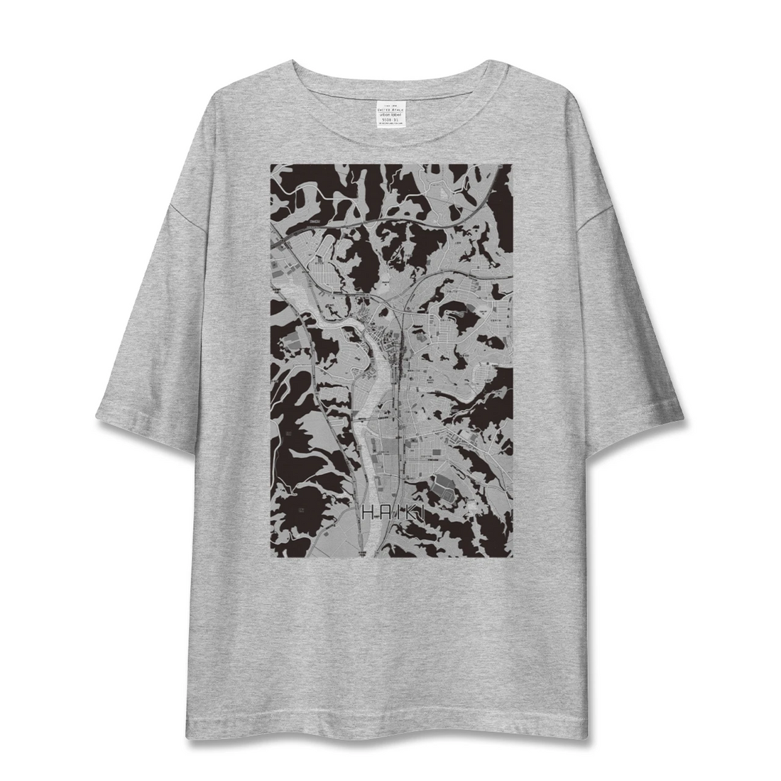 【早岐(長崎県)】地図柄ビッグシルエットTシャツ