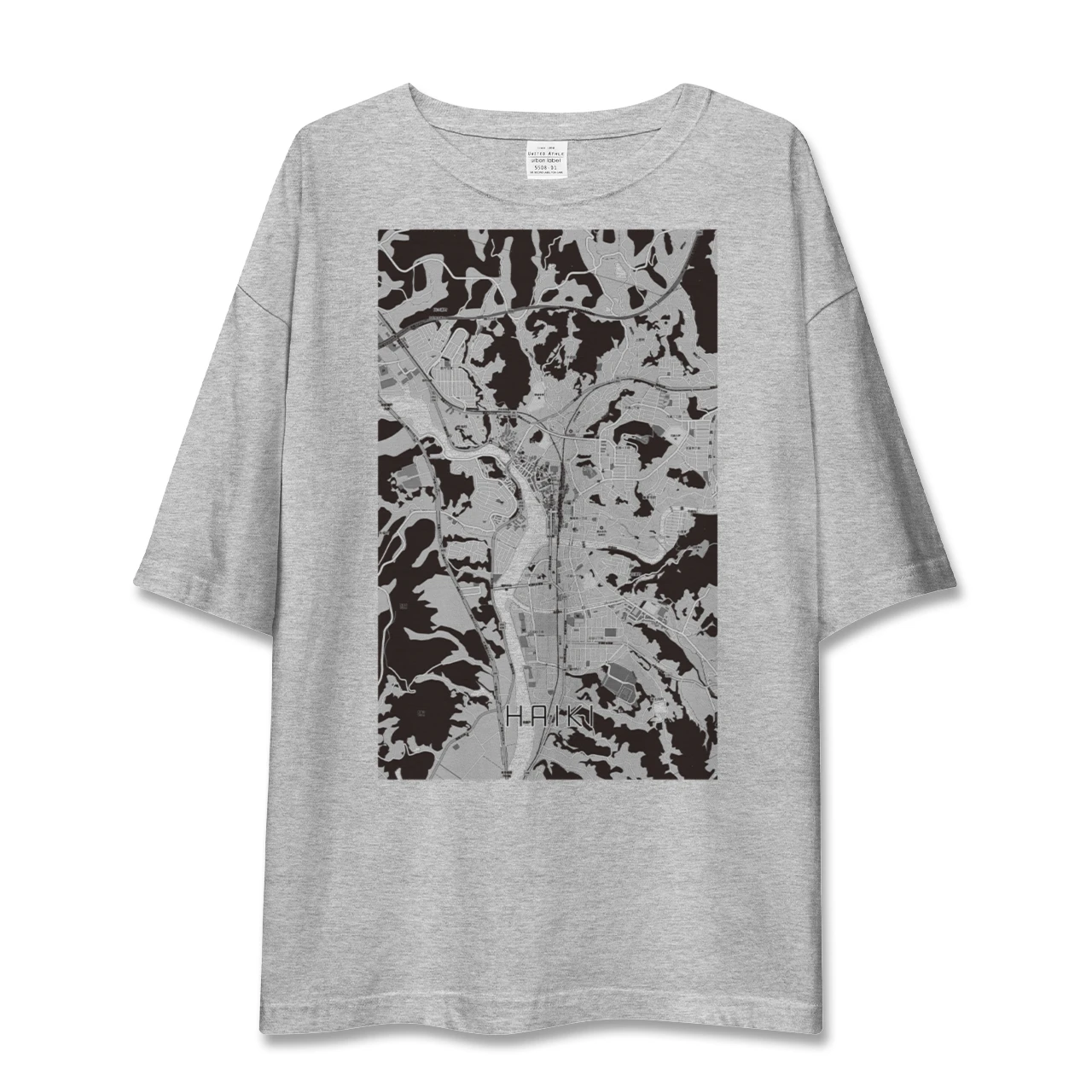 【早岐(長崎県)】地図柄ビッグシルエットTシャツ