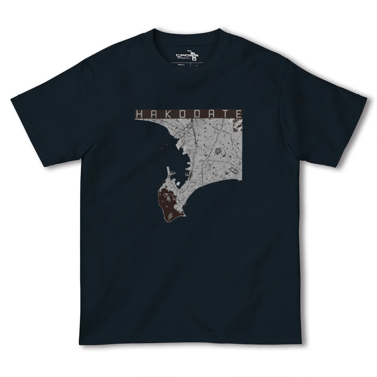 【函館2(北海道)】地図柄ヘビーウェイトTシャツ