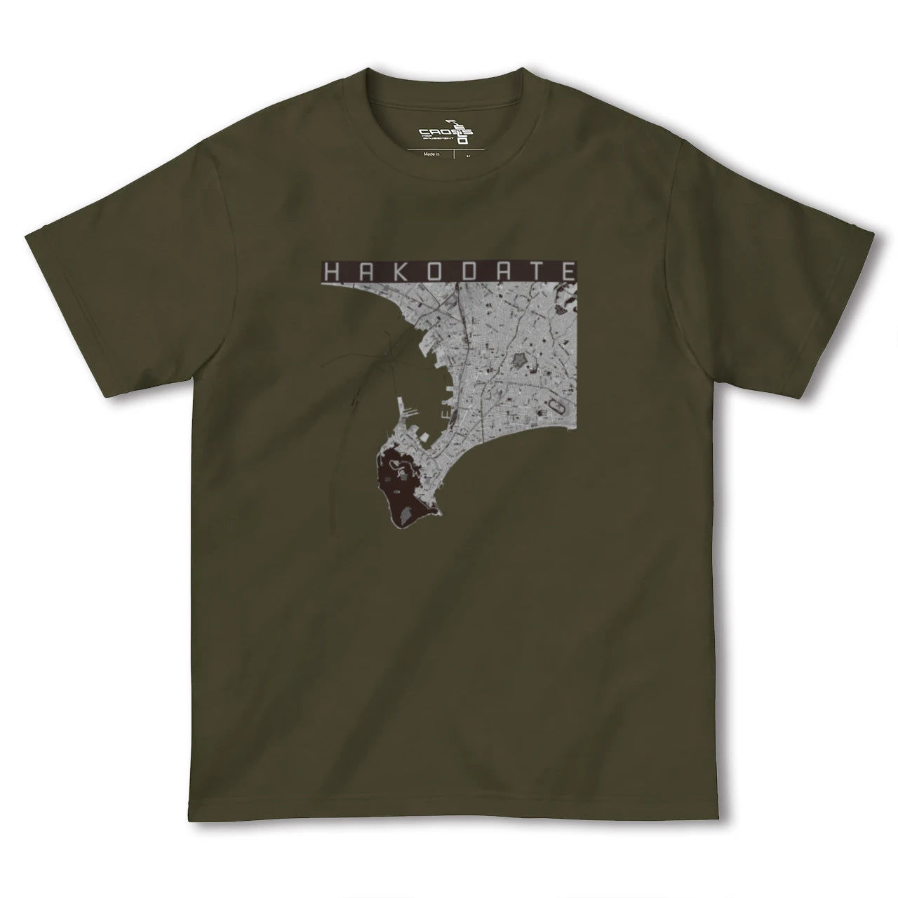 【函館2(北海道)】地図柄ヘビーウェイトTシャツ