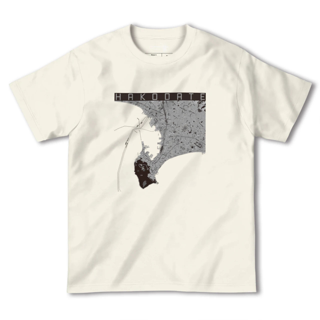 【函館2(北海道)】地図柄ヘビーウェイトTシャツ