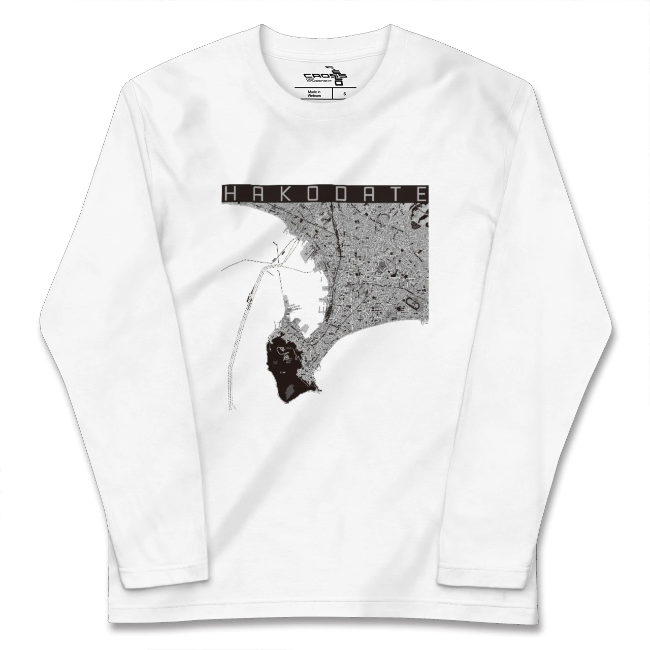 【函館2(北海道)】地図柄ロングスリーブTシャツ