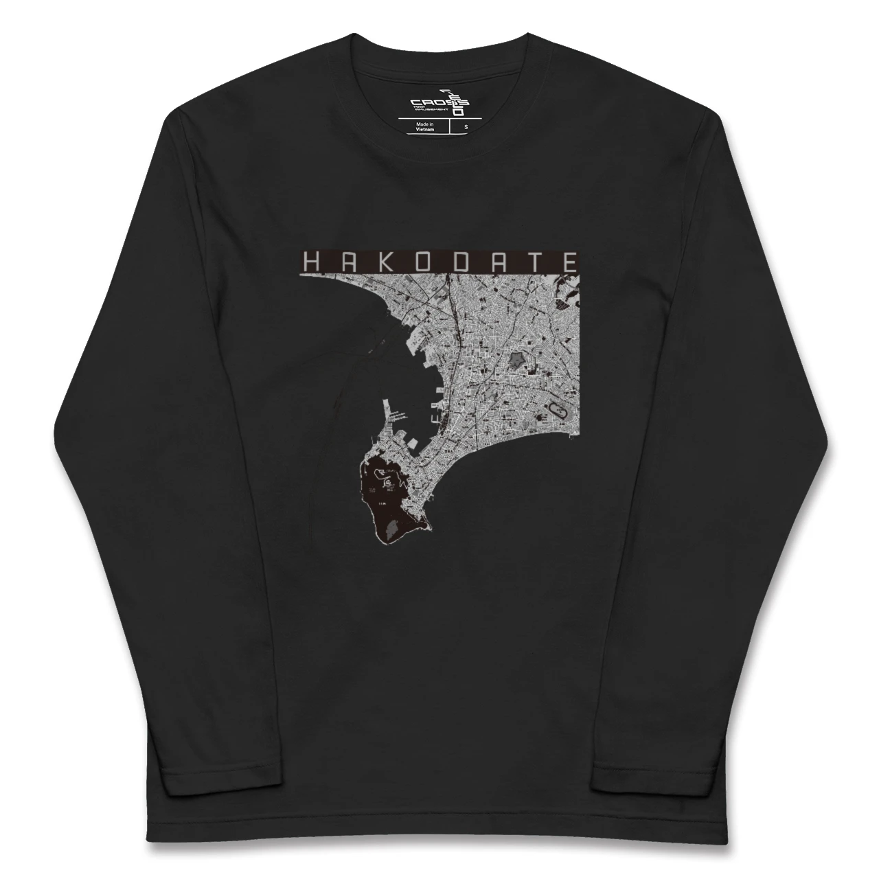 【函館2(北海道)】地図柄ロングスリーブTシャツ