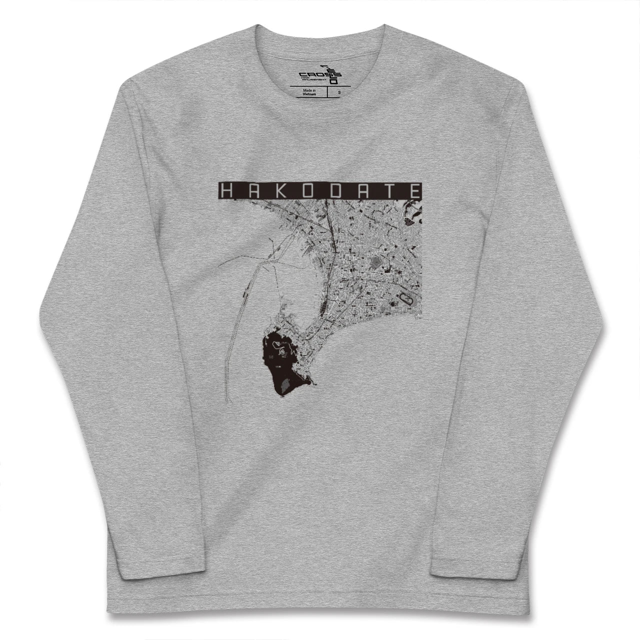 【函館2(北海道)】地図柄ロングスリーブTシャツ