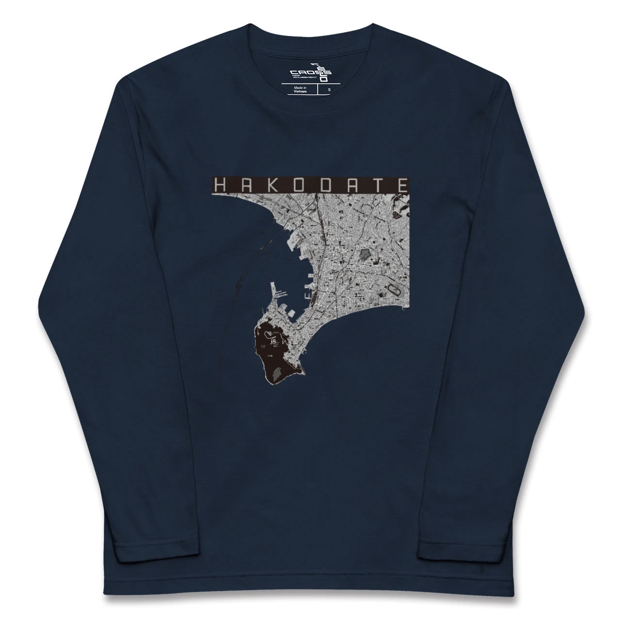 【函館2(北海道)】地図柄ロングスリーブTシャツ