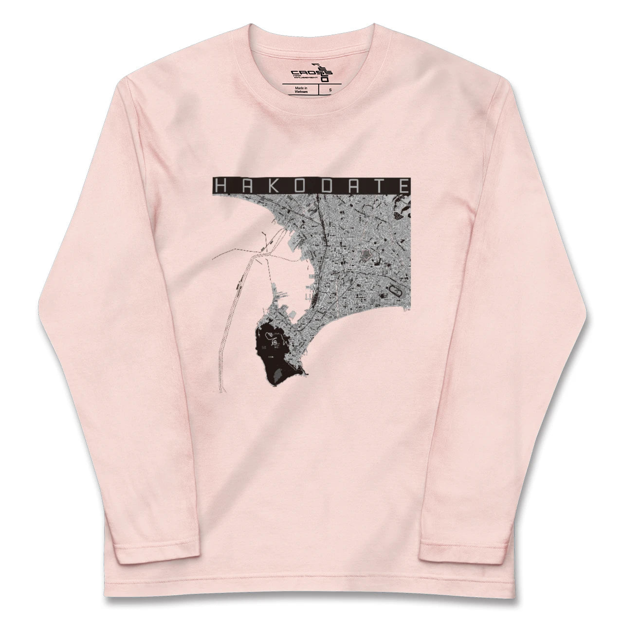 【函館2(北海道)】地図柄ロングスリーブTシャツ