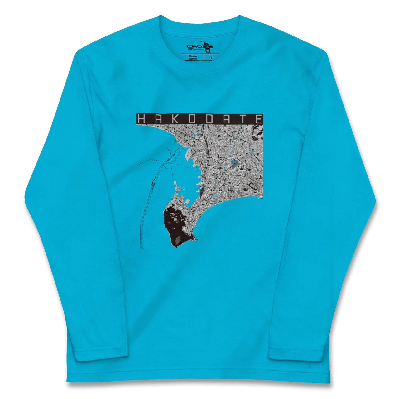【函館2(北海道)】地図柄ロングスリーブTシャツ
