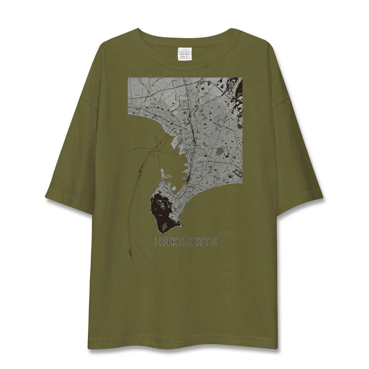 【函館2(北海道)】地図柄ビッグシルエットTシャツ