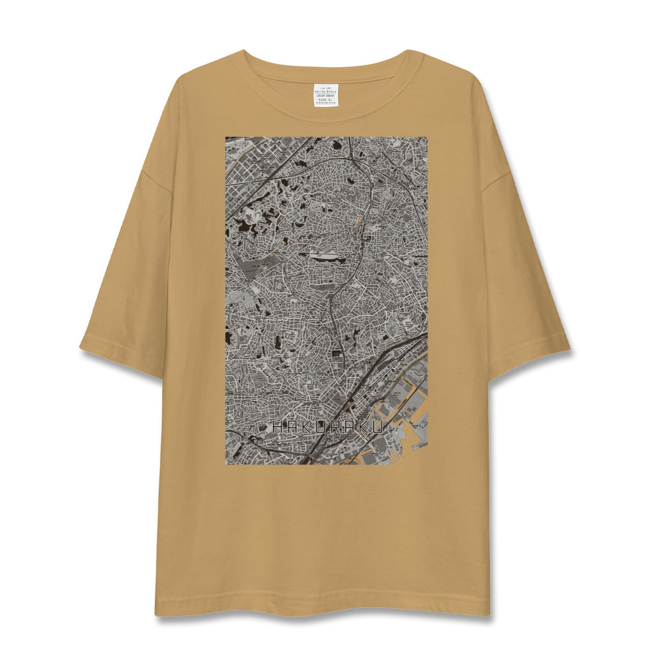 【白楽(神奈川県)】地図柄ビッグシルエットTシャツ