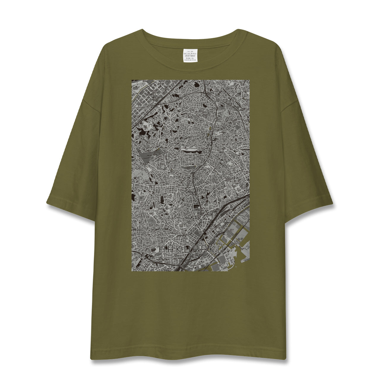 【白楽(神奈川県)】地図柄ビッグシルエットTシャツ