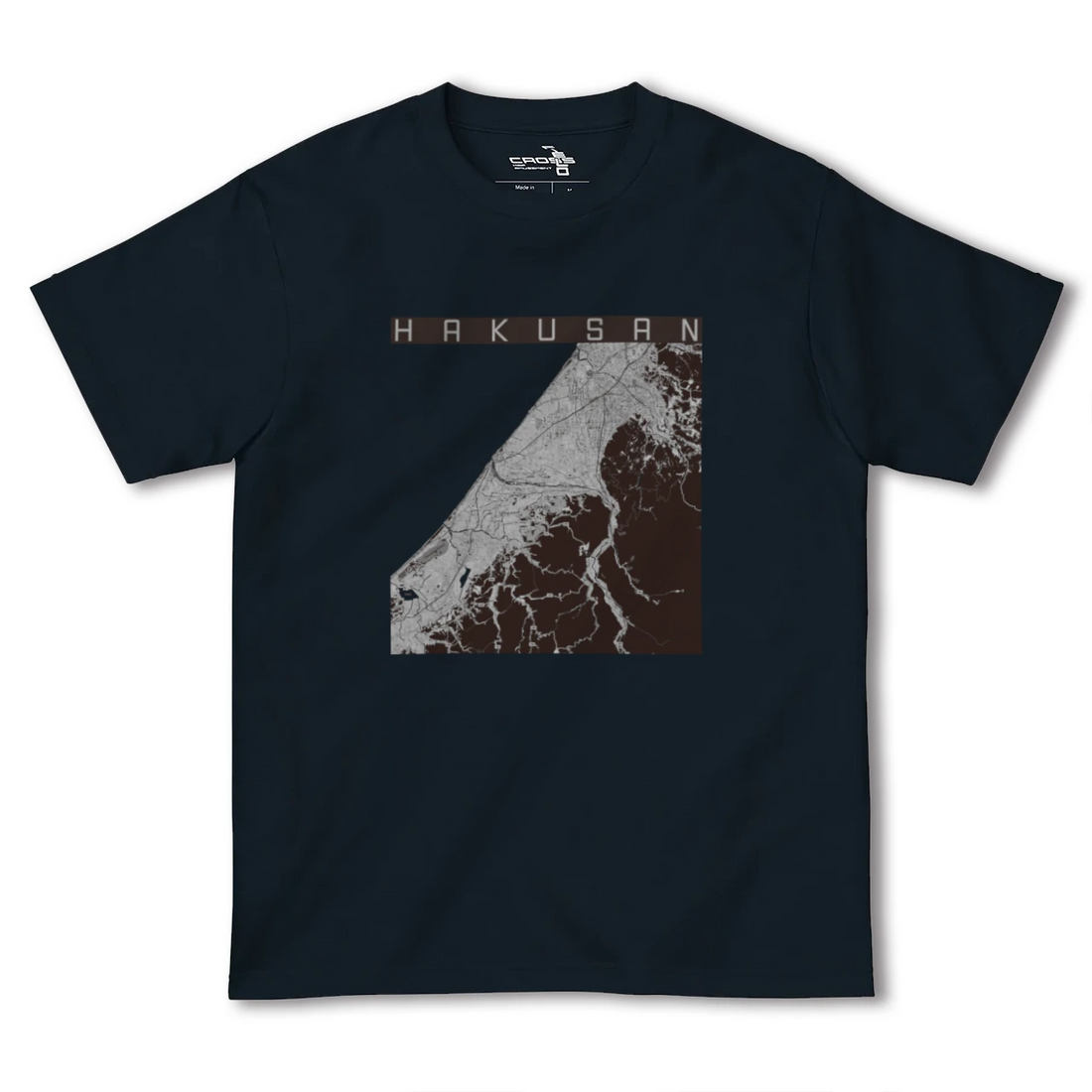 【白山(石川県)(石川県)】地図柄ヘビーウェイトTシャツ
