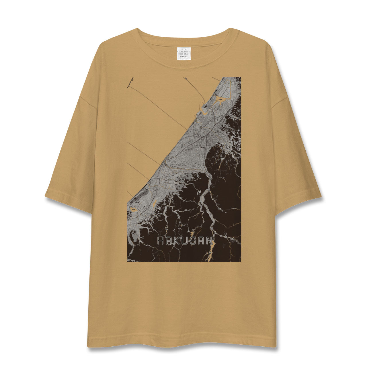 【白山(石川県)(石川県)】地図柄ビッグシルエットTシャツ