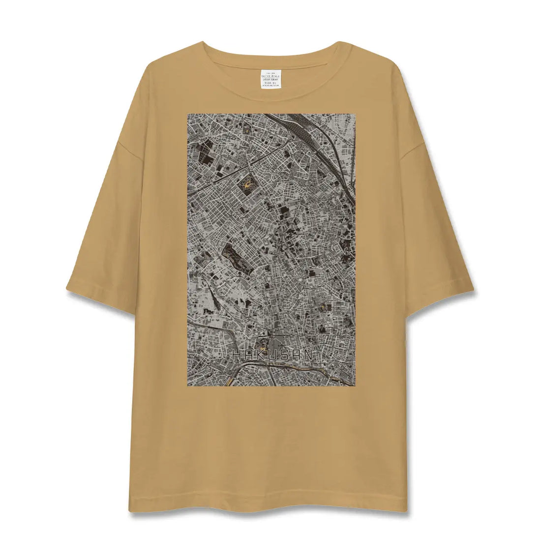 【白山(東京都)】地図柄ビッグシルエットTシャツ