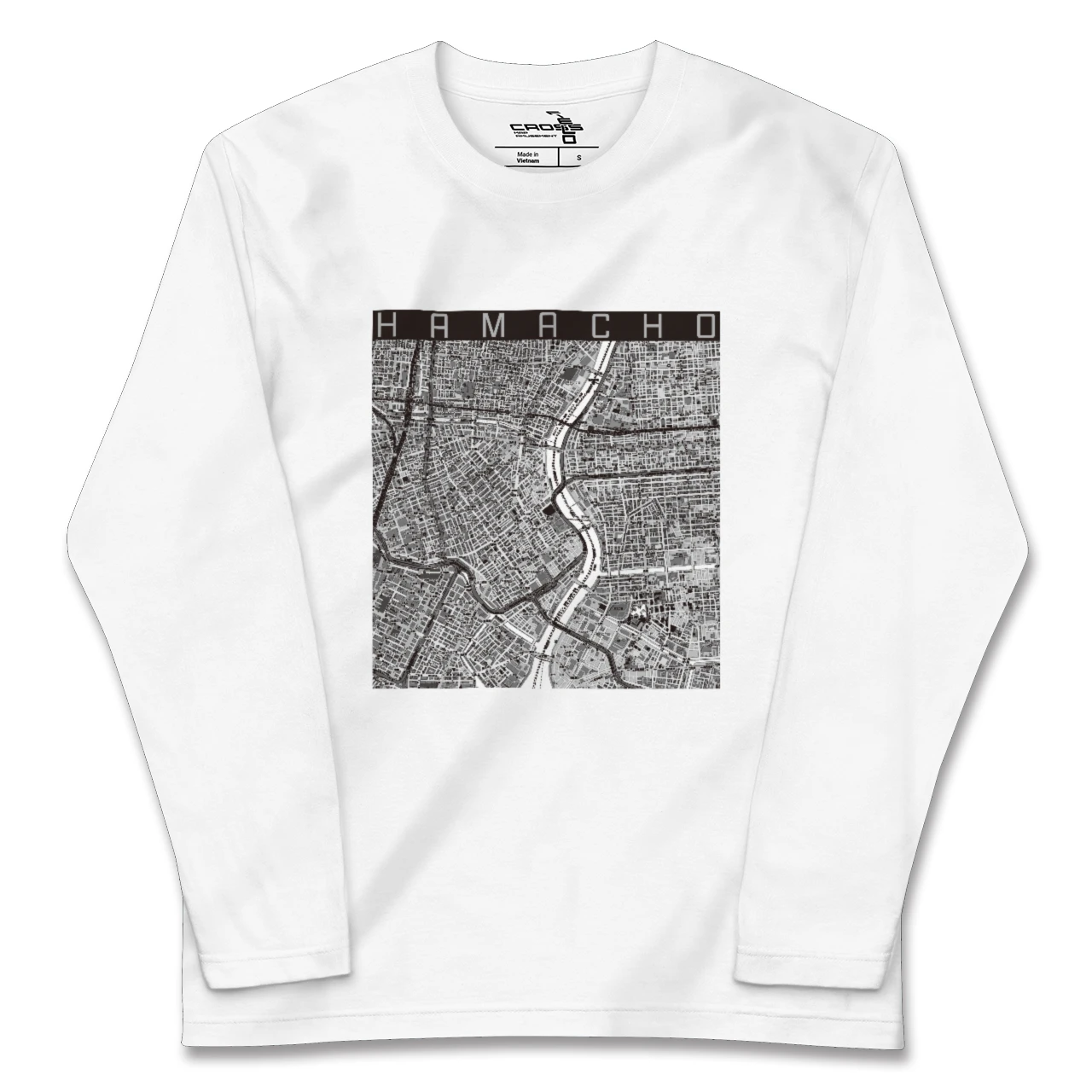 【浜町(東京都)】地図柄ロングスリーブTシャツ