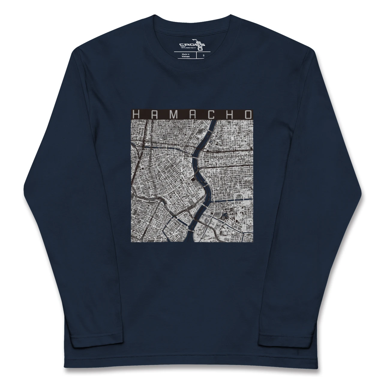 【浜町(東京都)】地図柄ロングスリーブTシャツ