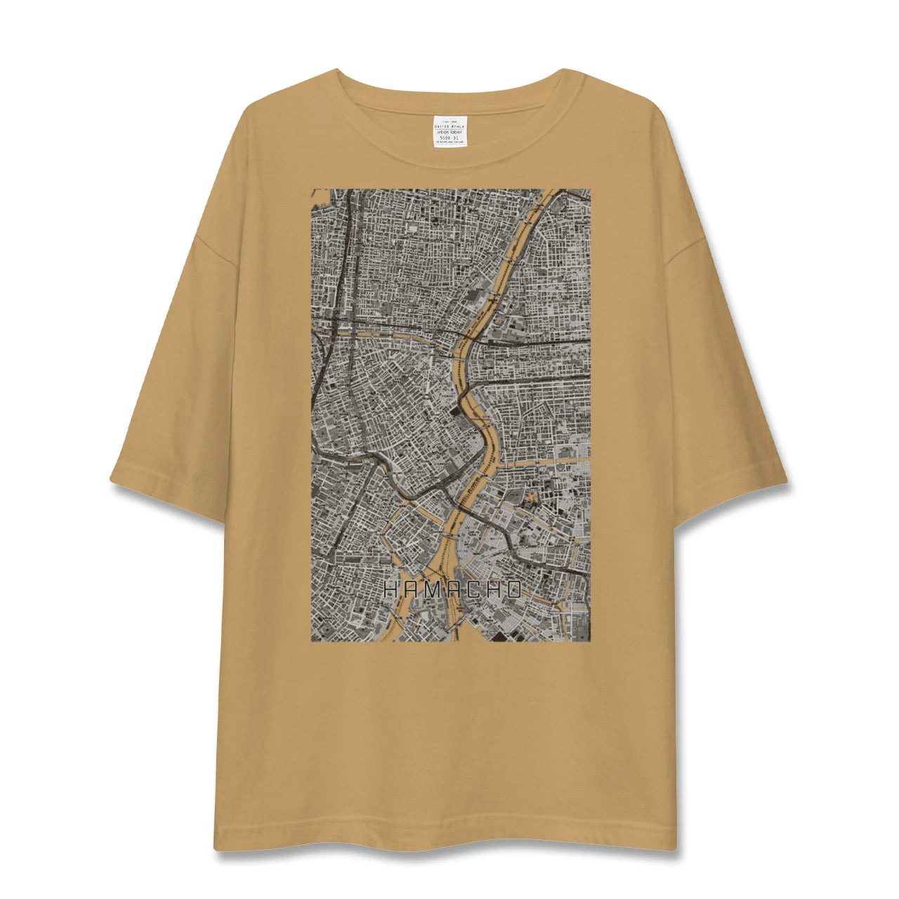 【浜町(東京都)】地図柄ビッグシルエットTシャツ