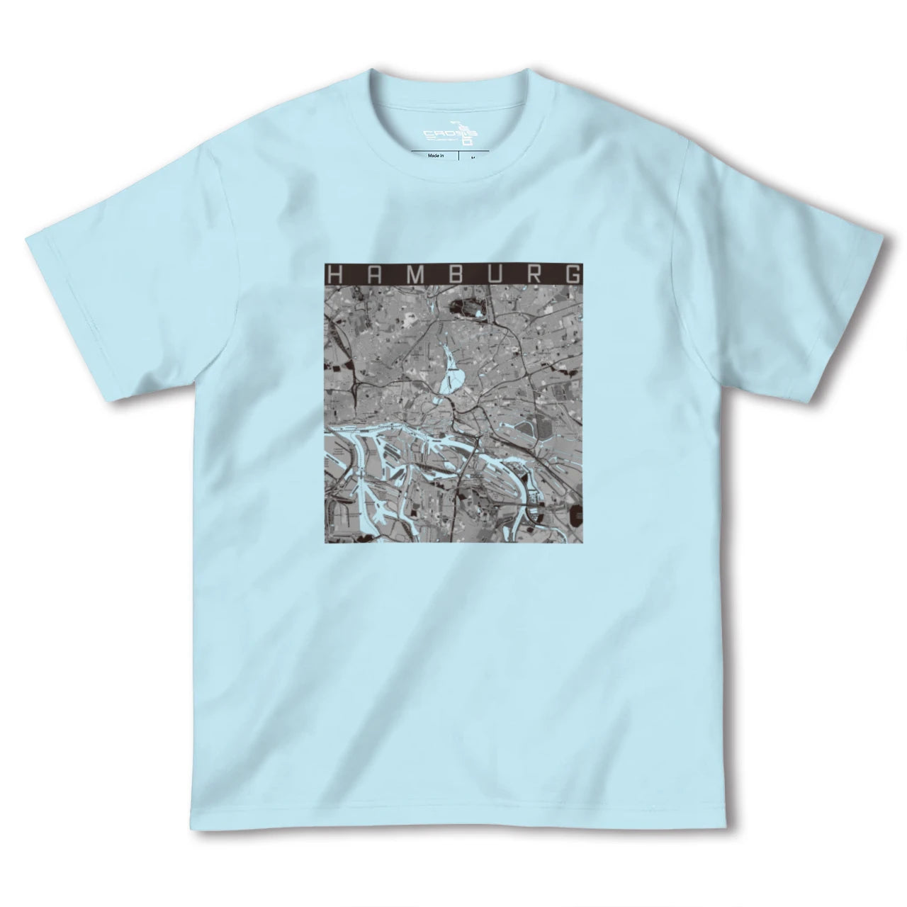 【ハンブルク(ドイツ)】地図柄ヘビーウェイトTシャツ