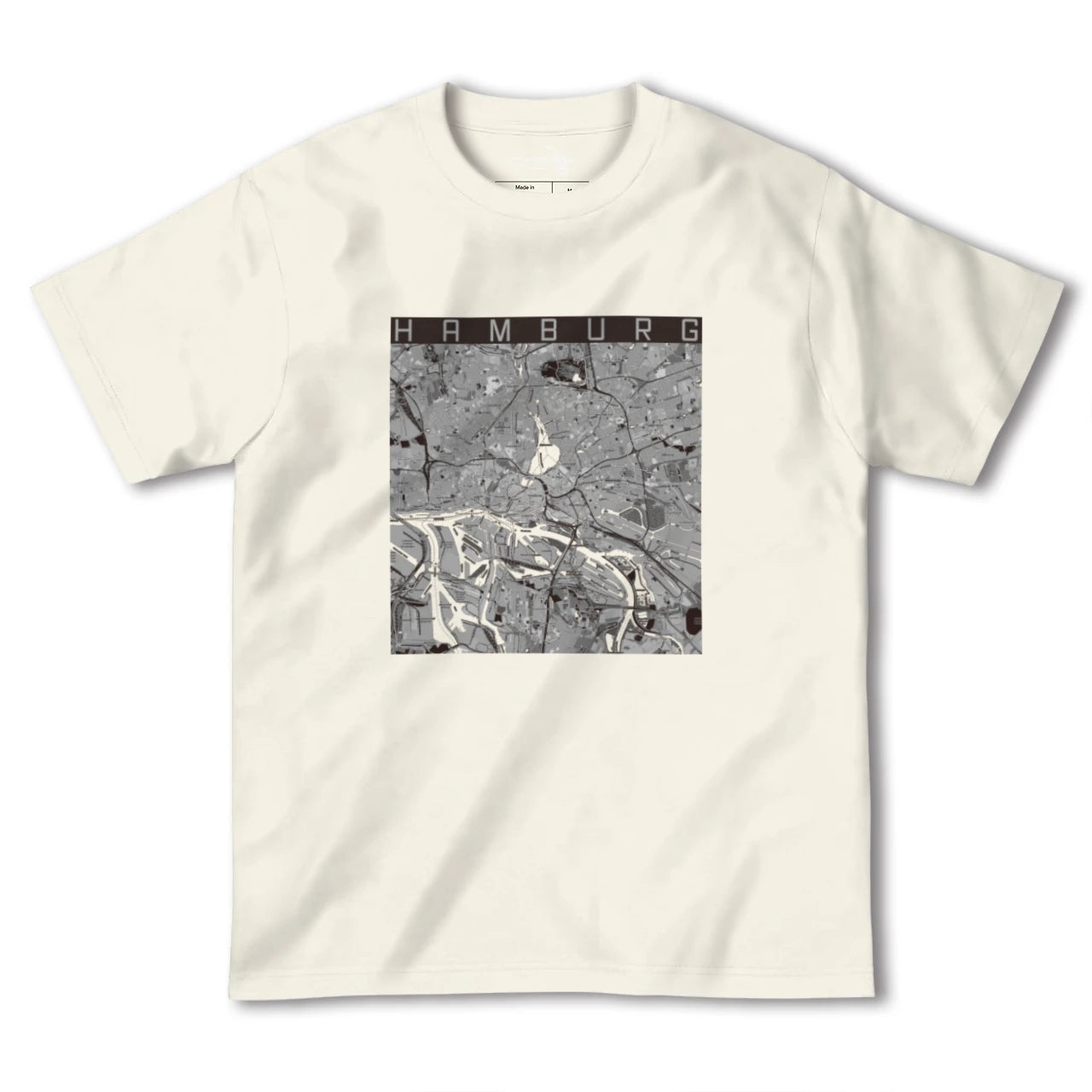【ハンブルク(ドイツ)】地図柄ヘビーウェイトTシャツ