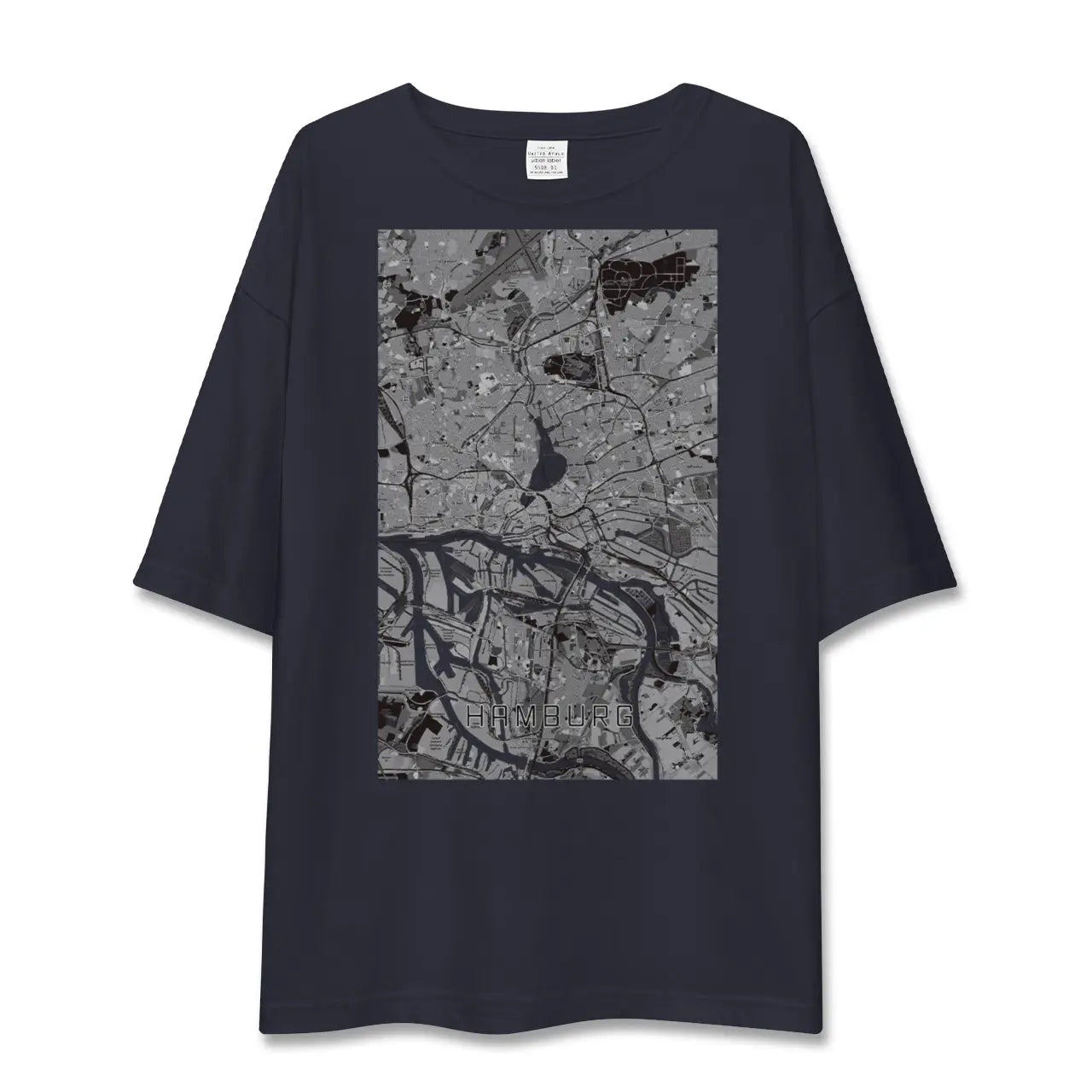 【ハンブルク(ドイツ)】地図柄ビッグシルエットTシャツ